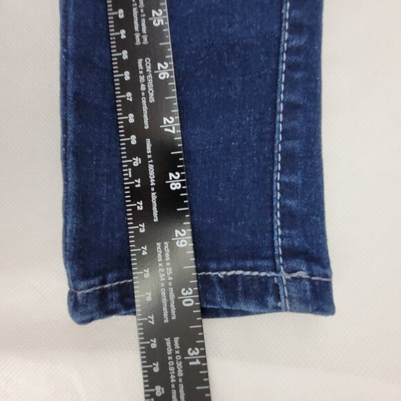 Cutie Pie Jeans Women's 3 Blue High Waist Stretch 3 Button Slim Taper Denim - Picture 12 of 16